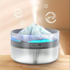 2 Color LED Mood Simulation Volcano Flame Light Humidifier -2L Large Capacity, Aromatherapy Diffuser With Timer, Auto Shutoff, Ultra Quiet Operation,