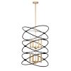 Transitional Gold/Matte Black Metal Chandelier Fixture, 8 lights, 2-Tier-Candle Ceiling Light for Living Room, Bedroom, Dining Room, Dimmable, E12, W2